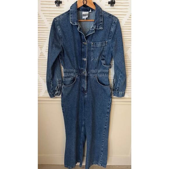The Ragged Priest Small Questioner Boilersuit Long Sleeve Denim Cargo Jumpsuit - Picture 2 of 7